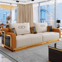Canapé italien de luxe moderne en cuir givré Mobilier d'hôtel haut de gamme personnalisable pour grand plancher Salon ou appartement