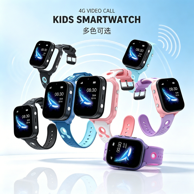 LT56 4G Android Kids Smart Watch SOS GPS AGPS LBS Waterproof IP67 WIFI Video Call 700mAh Battery SIM Card IPS Display Rubber