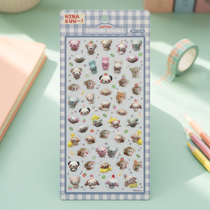 [HinaKuu] 3D Waterproof UV Printed Cartoon Pattern Popcorn Stickers Korean Character Kids Stationery Cute Kawaii Diary - Product Image 2