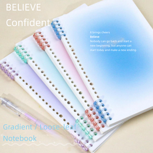 Cuaderno Recargable con Color Degradado, Cubierta de PP Extraíble, Hojas Sueltas con Múltiples Orificios, para Oficina, Escuela, Regalos - Product Image 1