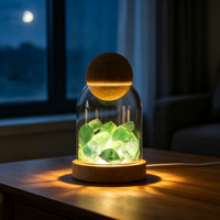 Diffuseur d'arômes en cristal multicolore, ornement en pierre, cloche en verre créative avec veilleuse LED, décoration d'intérieur pour huiles essentielles, artisanat