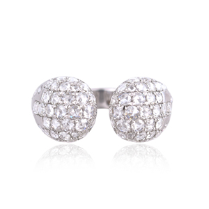 18K White <b>Gold</b> Natural Diamond Brilliant Cut Trendy Open Statement <b>Ring</b> Luxury Fine Jewelry Designer <b>Cocktail</b> <b>Ring</b> for Women - Product Image 2