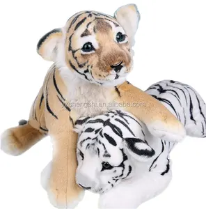 Modeli peluş tam gerçekçi beyaz kaplan oyuncak evde kişiselleştirilmiş dolması hayvanlar