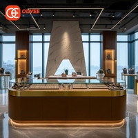 Vitrine de présentation de bijoux en verre trempé sur mesure pour îlot, comptoir de magasin et centre commercial
