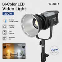 Luz de transmisión en vivo TikTok Pro de 300W con atenuación DMX, pantalla LCD HD, temperatura de color ajustable, aleación de aluminio para estudio.