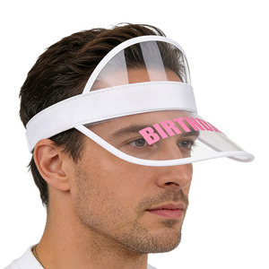 Chapeau <span class=keywords><strong>Pare</strong></span>-<span class=keywords><strong>Soleil</strong></span> Transparent en PVC à Large Bord pour Anniversaire, Fête, Festival, Plage, Été – Protection Solaire pour Femmes, Hommes et Enfants - Product Image 4