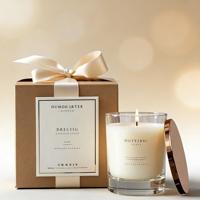 Bougie parfumée en cire de soja à étiquette privée avec logo personnalisé, emballage de luxe, parfum longue durée