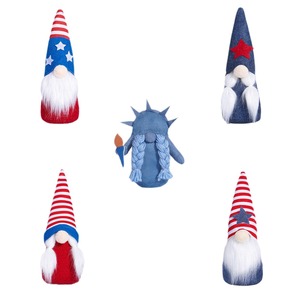 Gnomo Patriótico Hecho a Mano para el Día de <span class=keywords><strong>la</strong></span> Independencia, Decoraciones <span class=keywords><strong>del</strong></span> 4 de Julio, Gnomo con Bandera Americana para Adorno de Mesa en Fiestas en Casa - Product Image 5