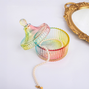 Boîte à <span class=keywords><strong>sucre</strong></span> en verre coloré de luxe <span class=keywords><strong>vintage</strong></span> Conteneur de stockage de bonbons et d'épices pour bijoux et vaisselle Boîtes de cadeau de fête - Product Image 5