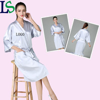 Peignoir de luxe imperméable en soie pour femme, idéal pour spa, salon de coiffure, onglerie, hôtel – Robe kimono pour cliente