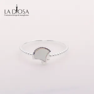 Ювелирные изделия СС кольцо из стерлингового серебра 925 натуральный Лисий мех из перламутровых раковин Форма кольцо
