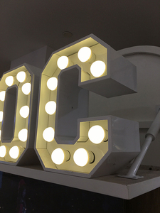 Ngoài trời tiếng Anh từ sắt rỉ sét ánh sáng lên bóng đèn thư dấu hiệu chiếu sáng chữ dẫn bóng đèn thư kênh - Product Image 4