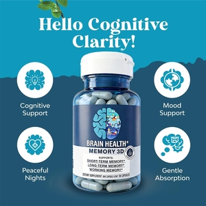 HDK Brain Capsules Mémoire 3D avec Phosphatidylsérine Extrait de Café et de Fruits B6 B12 Folate Soutien Cognitif Concentration OEM ODM - Product Image 3