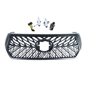 GELING Black Grille Grill con lámparas para <span class=keywords><strong>Hilux</strong></span> Rocco Revo SR5 TRD <span class=keywords><strong>4x2</strong></span> 4x4 2018 2019 2020 <span class=keywords><strong>2021</strong></span> 2022 - Product Image 1