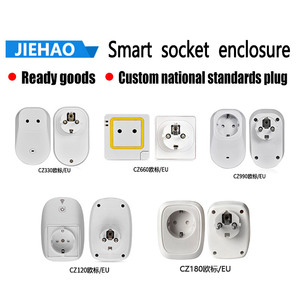 カスタムiotカバーwifiシェルpc absボックスヨーロッパソケットハウジング電子eu標準電源プラスチックエンクロージャースマートプラグケース