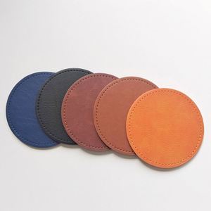 Sous-verre en cuir PU personnalisé WSY454 avec impression de logo, sous-verre en cuir PU pour boissons, tapis de tasse, cadeau promotionnel - Product Image 6
