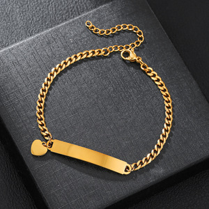 Pulsera de Acero Inoxidable con Colgante Curvo en Forma de Corazón, Ajustable, Joyería Unisex para Aniversario - Product Image 3