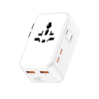 Adaptateur de chargeur universel GaN 45W 4 ports PD, prise de voyage internationale mince avec ports Type-C et USB, design ultra-fin