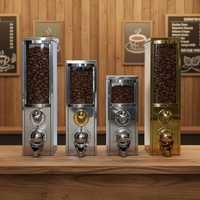 Contenitori Ecobox Rettangolari per Chicchi di Caffè, Dispenser in Metallo Dorato per Noci e Alimenti, Dispenser in Acciaio Inox per Caffè in Grani per Negozi