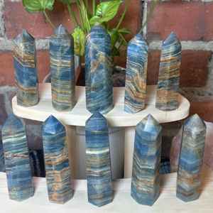 Offre Spéciale – <span class=keywords><strong>Tour</strong></span> en Cristal <span class=keywords><strong>de</strong></span> Lapis Lazuli Naturel, Pointe Obélisque en Pierre Précieuse Bleu Profond, Baguette pour Chakra <span class=keywords><strong>de</strong></span> <span class=keywords><strong>la</strong></span> Gorge - Product Image 3