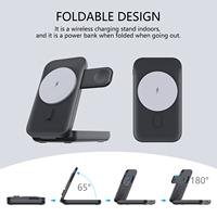 Nouveau modèle 2026 – Batterie externe magnétique sans fil pliable 3-en-1 de 10000 mAh approuvée par les compagnies aériennes avec indicateur LED pour iPhone 12 à 15