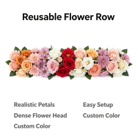 Rangée de roses artificielles en soie toucher réel pour allée de mariage, arche, toile de fond, banquet, scène d'hôtel, événement, fête, accessoire photo et décoration