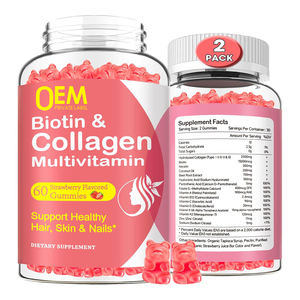 OEM Multi <b>Collagen</b> Peptides Gummies Type I,II,III,V,X Protein with Biotin, Hyaluronic Acid Vitamin C for Skin Hair Nails - Product Image 1