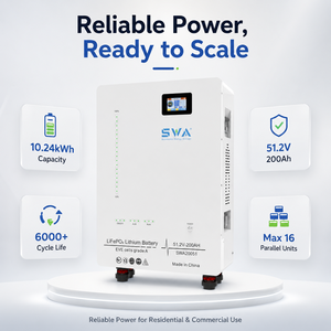 Batería Powerwall LiFePO4 de <span class=keywords><strong>SWA</strong></span> ENERGY de 5 kWh, 10 kWh, 15 kWh, <span class=keywords><strong>8500</strong></span>+ Ciclos, Certificación CB IEC62619 CE, Celdas de Nivel 1, Solución de Almacenamiento Solar para el Hogar - Product Image 2
