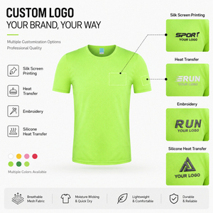 <span class=keywords><strong>Camiseta</strong></span> Deportiva Transpirable <span class=keywords><strong>de</strong></span> Malla <span class=keywords><strong>de</strong></span> Poliéster <span class=keywords><strong>de</strong></span> 160 g para Hombre, con Logotipo Personalizado al por Mayor, Secado Rápido, <span class=keywords><strong>Verde</strong></span> Fluorescente, <span class=keywords><strong>Camiseta</strong></span> <span class=keywords><strong>de</strong></span> Gimnasio OEM - Product Image 2