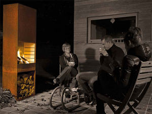 Corten steel extra large extérieur cheminée feu surround cheminée bois de luxe salon cheminée - Product Image 3