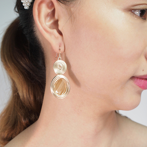HANSIDON <strong>Handmade</strong> Aluminum Alloy Wire Crystal Dangle <strong>Earrings</strong> for Women Statement Drop <strong>Earrings</strong> Unique Design Jewelry - Product Image 2