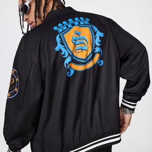 Chaqueta Varsity Personalizada Estilo Vintage Y2K con Parches Gráficos, Impresión Digital, Resistente al Viento, Ecológica, de Manga Larga para Hombre - Product Image 2