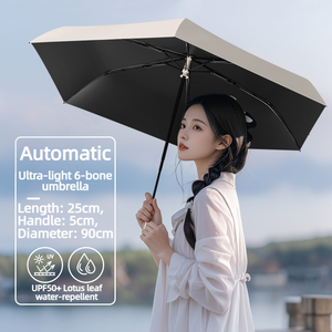 Paraguas Plegable Automático Mini <span class=keywords><strong>de</strong></span> 6 Varillas, Ultraligero, con Protección UV, Personalizable con Logotipo, Colorido, para Mujer, Regalo <span class=keywords><strong>de</strong></span> Marca para Chicas - Product Image 3