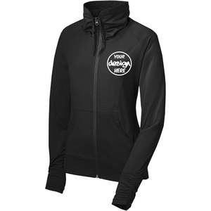 2025 Chaquetas elásticas con cremallera completa personalizadas para mujer Lst852 con logotipo y textos bordados personalizados - Product Image 1