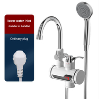 Chauffe-Eau Instantané Type Geyser Électrique, Chauffe-Eau de Douche Électrique Instantané, Pommeau de Douche Électrique