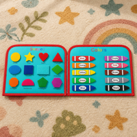 Tableau d'activités portable en feutre pour tout-petits, tableau d'apprentissage Montessori, jouets sensoriels pour les voyages en avion, en voiture, en road trip