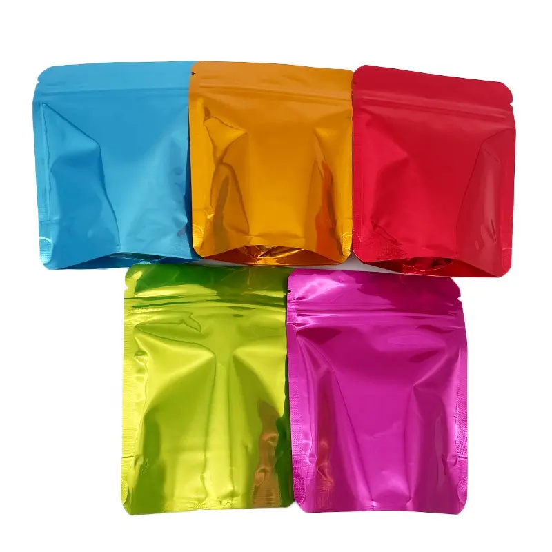 गर्म लोकप्रिय फैक्टरी मूल्य चमकदार धातुई 4x5 इंच स्टैंड अप पाउच 3.5 ग्राम सादा माइलर बैग बायोडिग्रेडेबल खाद्य पैकेजिंग पाउच
