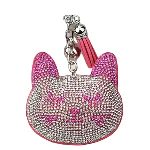 Accessoires Porte-clés en diamant Porte-clés Animal Full Crystal Rhinestone Porte-clés Chat Porte-clés