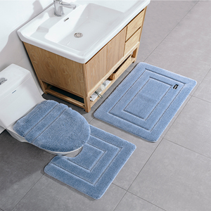 Set di Tappetini Assorbenti per <span class=keywords><strong>Bagno</strong></span> Blu Navy Personalizzati, Tappetini Impermeabili in Gomma per Porta, <span class=keywords><strong>Tappeto</strong></span> in Microfibra Antiscivolo per Cucina e <span class=keywords><strong>Bagno</strong></span> - Product Image 1