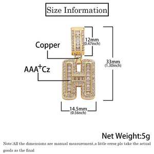 Collier pendentif en zircon avec initiales <span class=keywords><strong>de</strong></span> l'alphabet arabe A-Z 26 lettres, bijoux hip-hop tendance - Product Image 6