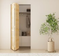 Porte en bois HDF à double persienne de style français moderne avec finition imperméable pour placard ou buanderie, utilisation intérieure