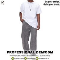 Jean baggy personnalisé pour homme, style streetwear hip-hop, coupe ample, avec cordon de serrage, en denim, décontracté, mode, avec surpiqûres contrastées, pantalon à jambe large