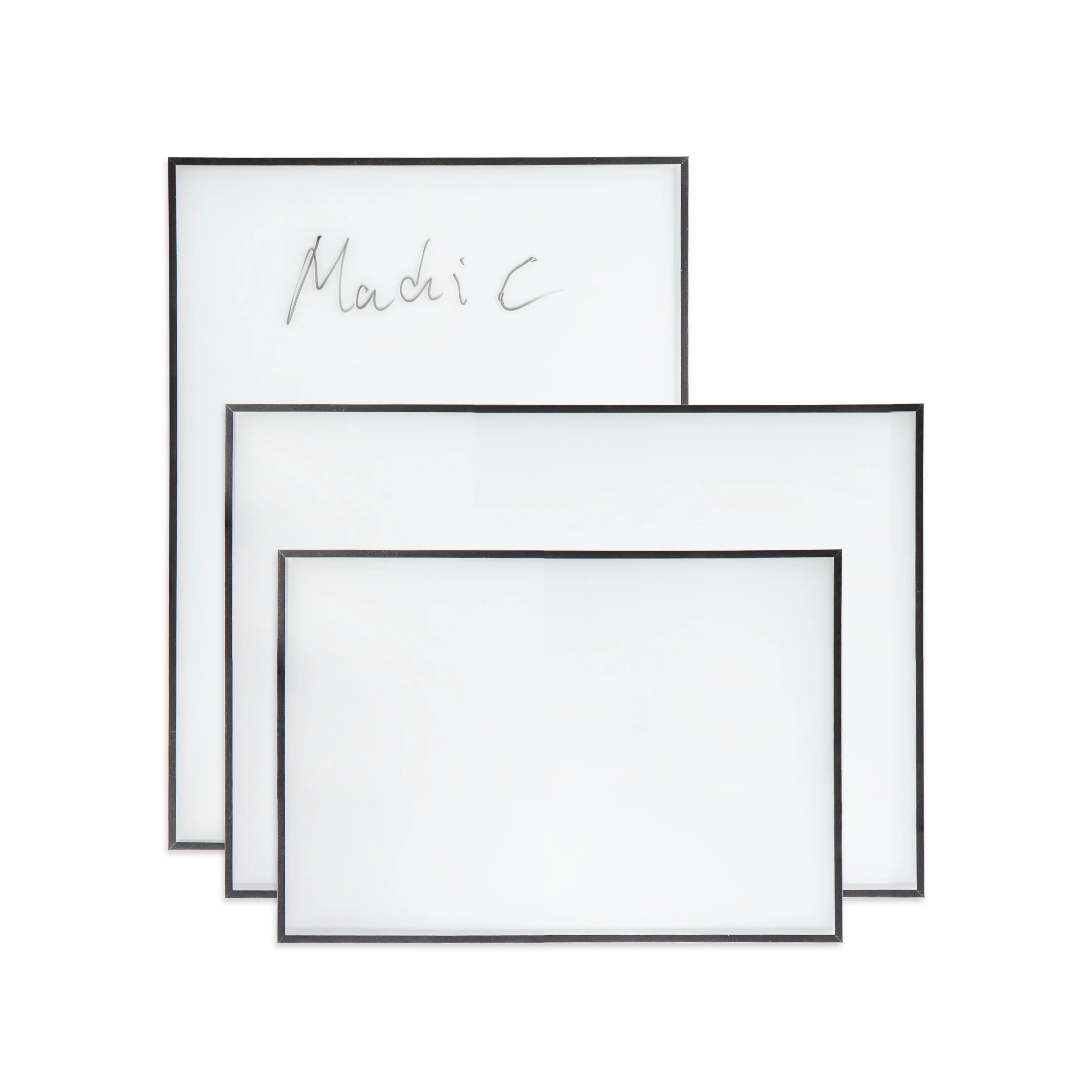 Quadro De Liga De Alumínio Personalizado Vidro Temperado Dry Wipe Placa De Escrita 45X60 Cm Óculos Magnéticos Bulletin Board Para Escritório