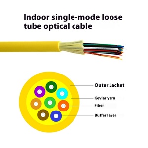 Câble <span class=keywords><strong>optique</strong></span> monomode intérieur 4 fibres, qualité télécom, GJFJH, câble de communication à <span class=keywords><strong>fibre</strong></span> <span class=keywords><strong>optique</strong></span> souple de type 4 faisceaux 6 fibres - Product Image 3