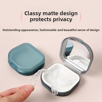 Boîte de rangement pour aligneurs dentaires avec miroir, personnalisable avec logo, pour protège-dents et appareils orthodontiques