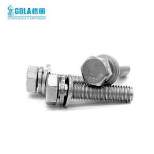 SS304 SS316 A4 Bolt Với Nut Máy Giặt Bằng Phẳng Và Khóa Máy Giặt Bằng Thép Không Gỉ Bu Lông Và Nuts Set