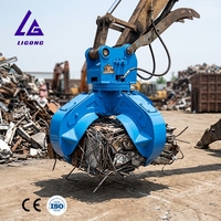 CE ISO Grappin à rotation hydraulique à double goupille pour déchiquetage de déchets de construction, pour attache d'excavatrice, rotation complète à 360° °   Rotation