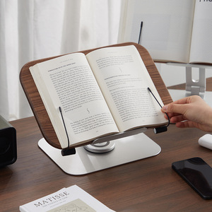 Adjustable Solid Wood Book Stand <strong>Custom</strong> Natural Wooden Book Holder Folding <strong>Metal</strong> <strong>Bookshelf</strong> Tablet Computer <strong>Bracket</strong> Display Rack - Product Image 6