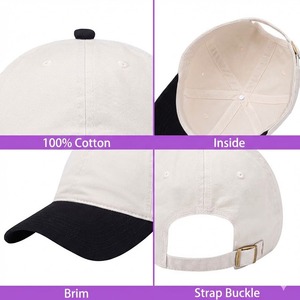 Gorra de Béisbol de Moda, de Dos Tonos, con Bloques de Color, de Algodón, Sin Estructura, de 6 Paneles, con Bordado Personalizado - Product Image 2
