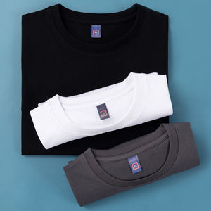 T-shirt di alta qualità 100% cotone nero scrivere Stock stampato logo camicie uomo Blank t-shirt per gli uomini - Product Image 1